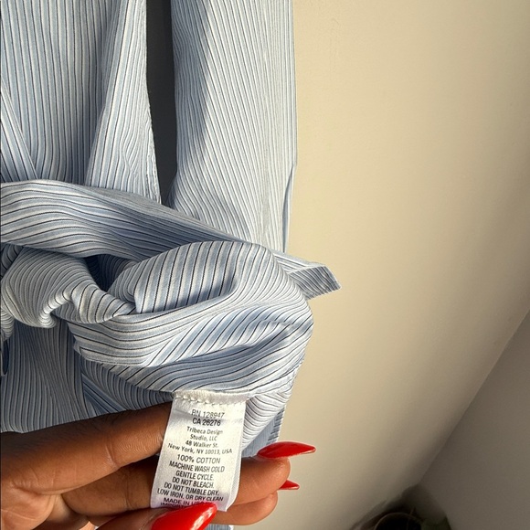 NILI LOTAN Stripe Cotton Button Down Shirt Small - Picture 8 of 13